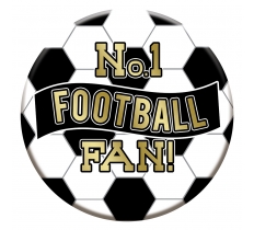 Football Badges 15cm - Black and White