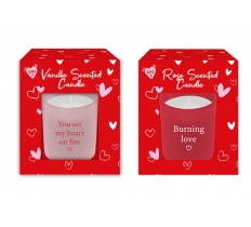 Valentine's Day Vanilla & Rose Scented Candles