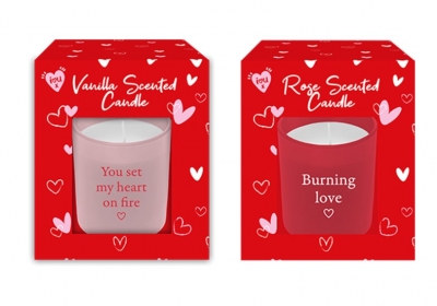 Valentine's Day Vanilla & Rose Scented Candles