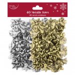 Christmas Metallic Gold/Silver Bow Mix 40pack