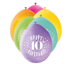 Happy 10th Birthday 9" Latex Balloons 10ct