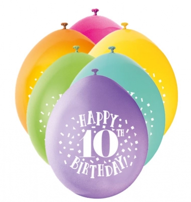 Happy 10th Birthday 9" Latex Balloons 10ct