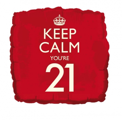 Keep Calm You'Re 21 Foil Balloon