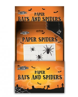 Halloween Paper Bats & Spiders 30pk