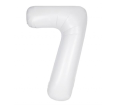 34" Unique Matte White Number 7 Foil Balloon