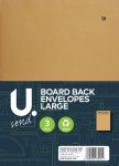 Board Back Envelopes Large, 229x324mm, 3pk