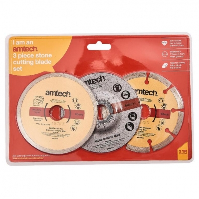 Amtech 3 Pack 115Mm Type 41 Diamond & Cut Off Disc Set