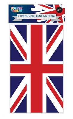 Union Jack Design 3M 6 Flags Square Bunting