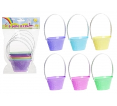 6PC 4" MINI PASTEL SPRINGTIME BASKET