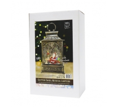 Glitter Swirl Musical Rustic Lantern Led USB