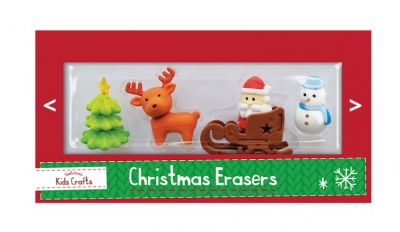 Christmas Novelty Eraser Set 4 Pack