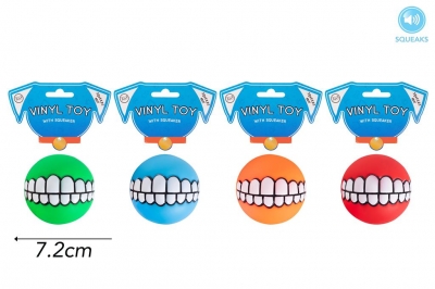 Vinyl Ball With Teeth Dog Toy & Squeaker