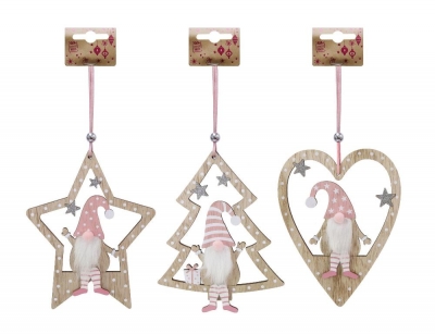 Hanging Pink Gnome Deco