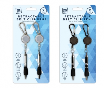 Retractable Belt Clip Pen 2 Pack