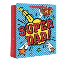 Fathers Day Super Dad Extra Large Wide Gift Bag