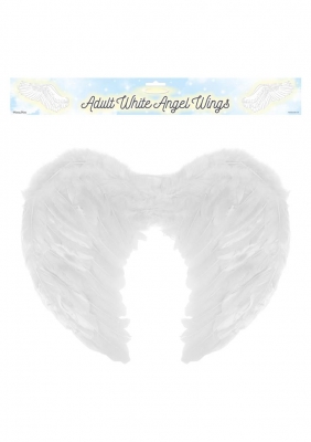 Adult White Angel Feather Wings (44cm x 34cm)