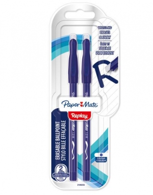 Paper Mate Replay Erasable 2 Pack Blue Pens