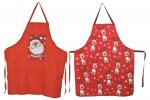 Apron Red With Christmas Print Adult Size