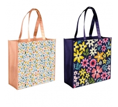 Large Square PP Floral Shopping Bag