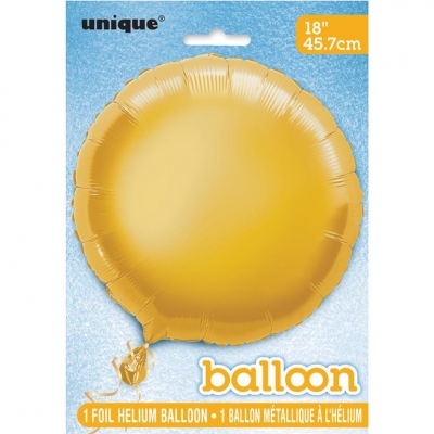 Solid Round Foil Balloon 18" Gold