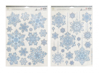 Glitter Snowflake Window Cling ( Assorted Designs )
