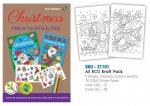 Xmas A5 Kraft Eco Pack Book With Colouring Pencils