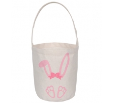 Easter Cotton Bucket With Pink Bunny