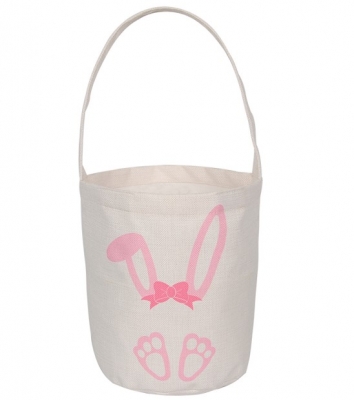 Easter Cotton Bucket With Pink Bunny