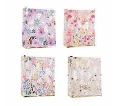 Womens Foiled Floral Medium Gift Bag 26x32x12cm