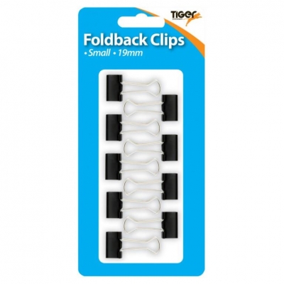 Tiger Hang Pack Coloured Fold Back Clips 19mm ( Assorted )