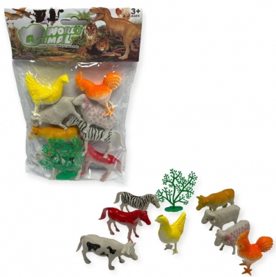 Farm Yard Animal Figures In Bag