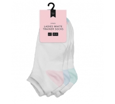 Ladies White Trainer Socks 3 Pairs