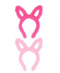 Pink Fluffy Bunny Ears Headband (25cm x 19cm)