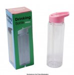 Plain Drinking Water Bottle With Pink Cap