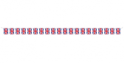 Red White & Blue Large GB Plastic Flag Bunting 10m