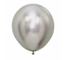 Sempertex 18" Reflex Silver Latex Balloons 6 Pack