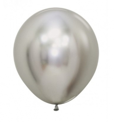 Sempertex 18" Reflex Silver Latex Balloons 6 Pack