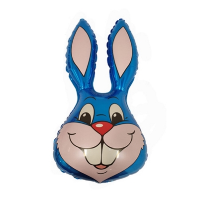 14" Blue Bunny Rabbit Head Foil Balloon