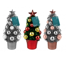 Tinsel Christmas Tree Decoration 19cm