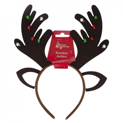 Christmas Reindeer Antler With Bells