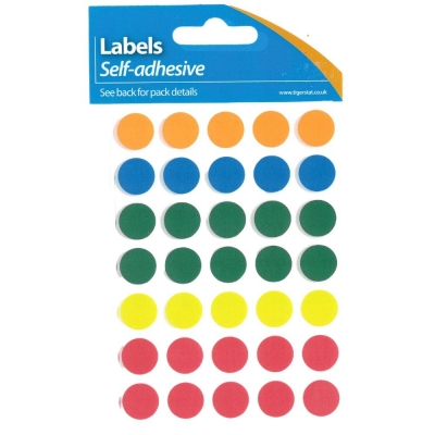 Coloured Ahesive Label Circles 8mm