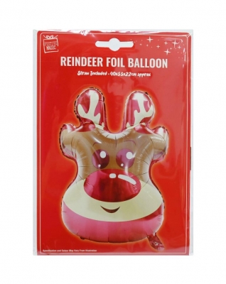 Christmas Foil Balloon Reindeer Face