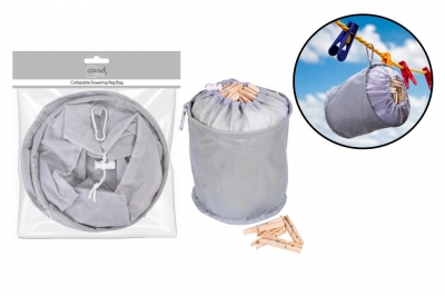 COCO & GRAY COLLAPSIBLE PEG BAG WITH DRAW STRING 18X18CM