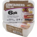 PK 6 Plastic Containers 500cc Micro