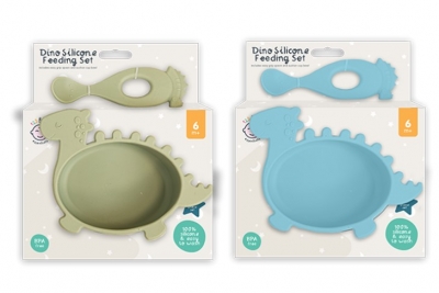 Dino Silicone Feeding Set