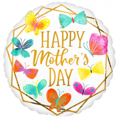 Happy Mothers Day Gold Trim Balloon