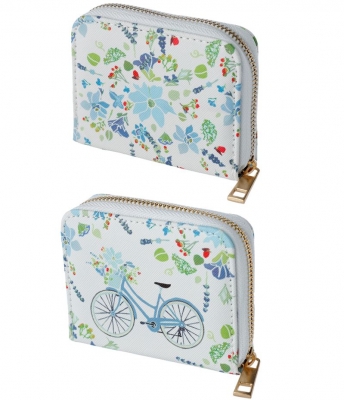 Julie Dodsworth Blue Lavender Garden Zip Around Small Wallet