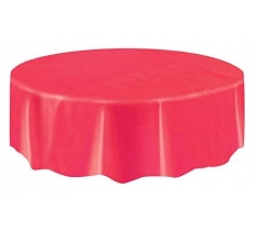 Red Round Tablecover 84 Inch Diameter
