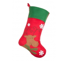 Reindeer With Pom Pom Nose Chrsitmas Stocking 40X25cm