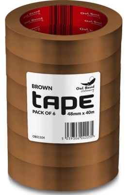 Buff Brown Tape 48mm x 40m x 6pc